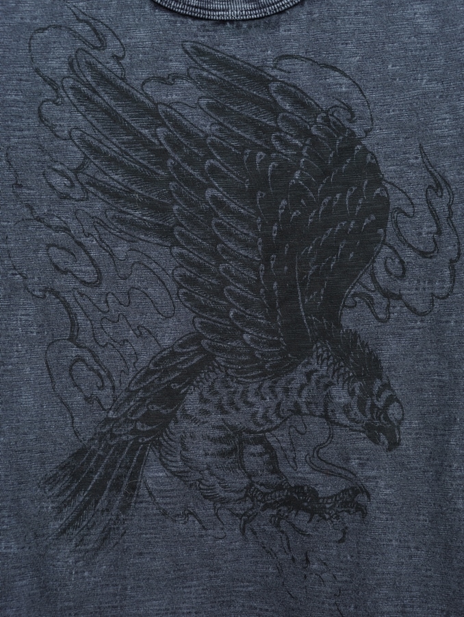 ���ե������ Denim&Supply �ǥ˥�����ץ饤 ����ǥ��� �ۡ��� T����� L Indigo Hawk Tee
