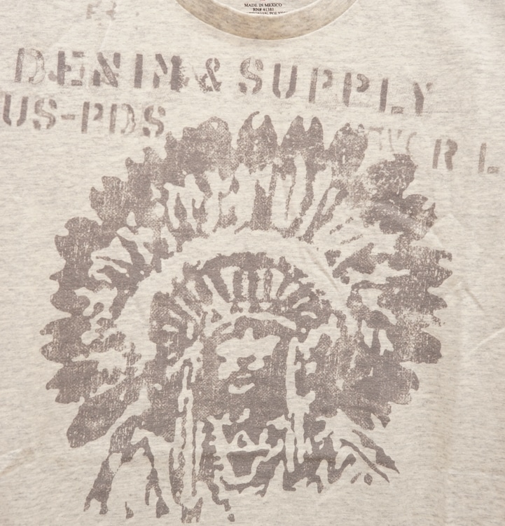 ���ե������ Denim&Supply �ǥ˥�����ץ饤 ����ǥ����� �ݡ��ȥ졼�� T�����