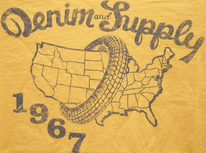 ���ե������ Denim&Supply �ǥ˥�����ץ饤 �ޥå� ����ե��å� T����� �������� S Map-Graphic Tee
