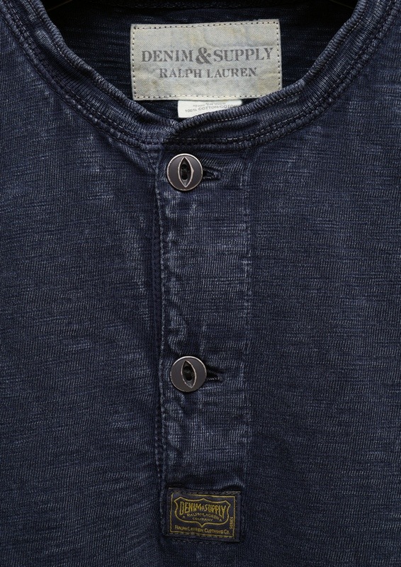 ���ե������ Denim&Supply �ǥ˥�����ץ饤 ���åȥ� �إ�꡼ �ͥ��� �᥿��ܥ��� ����ǥ��� Cotton Indigo henley