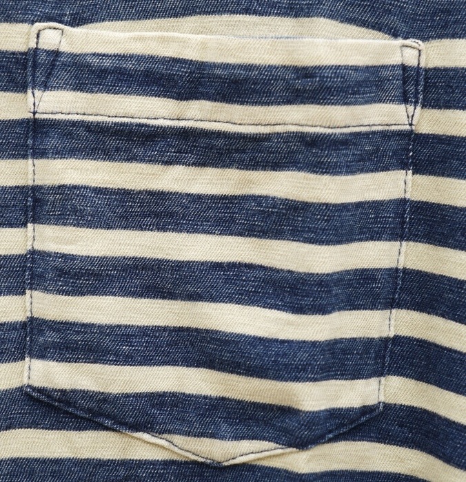 (���ե������) Ralph Lauren ����ǥ������� ���ɽ� �ܡ����� �ݥ��å� T����� XXL Indigo Dyed Striped T