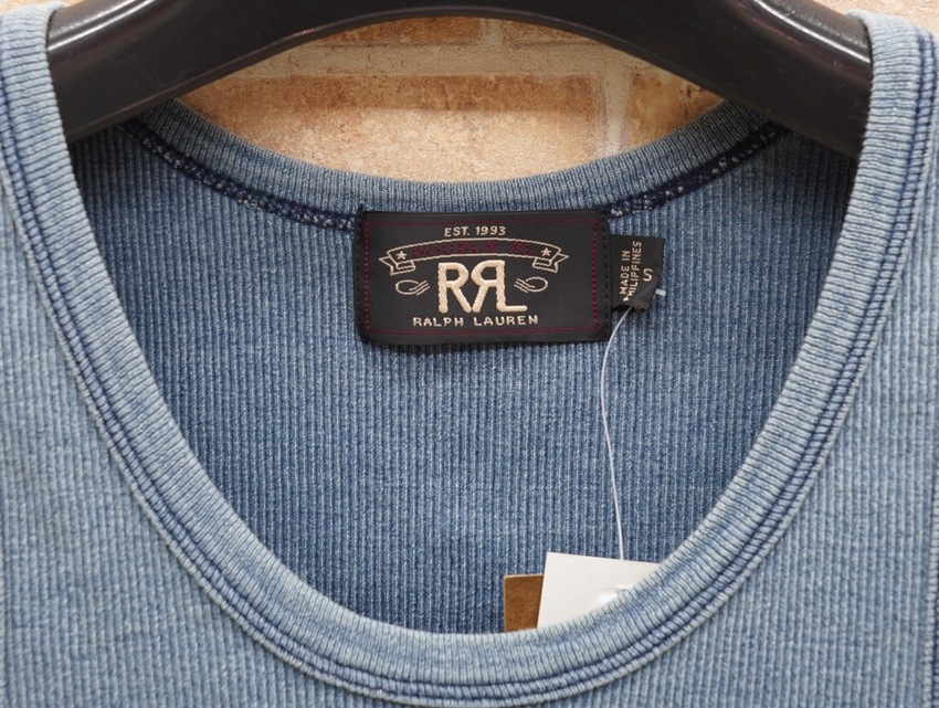 (֥륢륨) RRL ǥ ֥ åȥ 󥯥ȥå L Indigo Ribbed Cotton Tank 