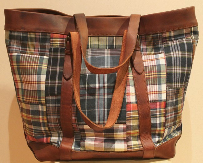 最大82%OFFクーポン ポロラルフローレン 本革×チェック生地 トート