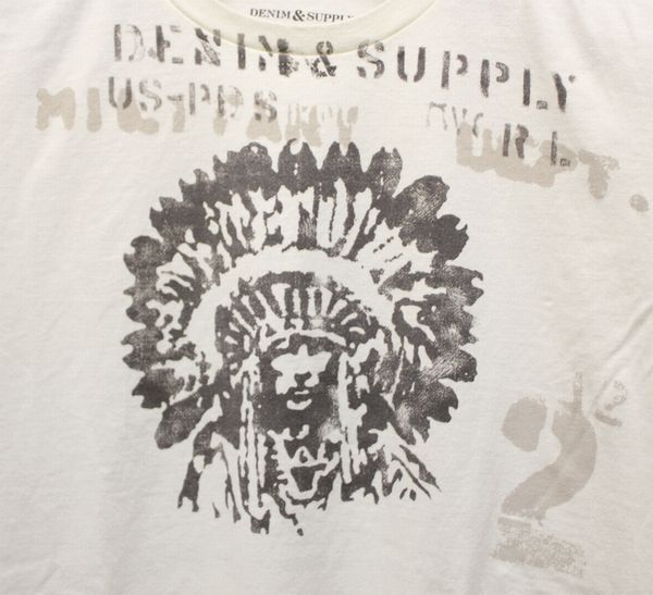���� DENIM&SUPPLY �ǥ˥�&���ץ饤 ����ǥ����� ���ƥ󥷥� ���� �ץ��� �ԥ���� ���եۥ磻�� S