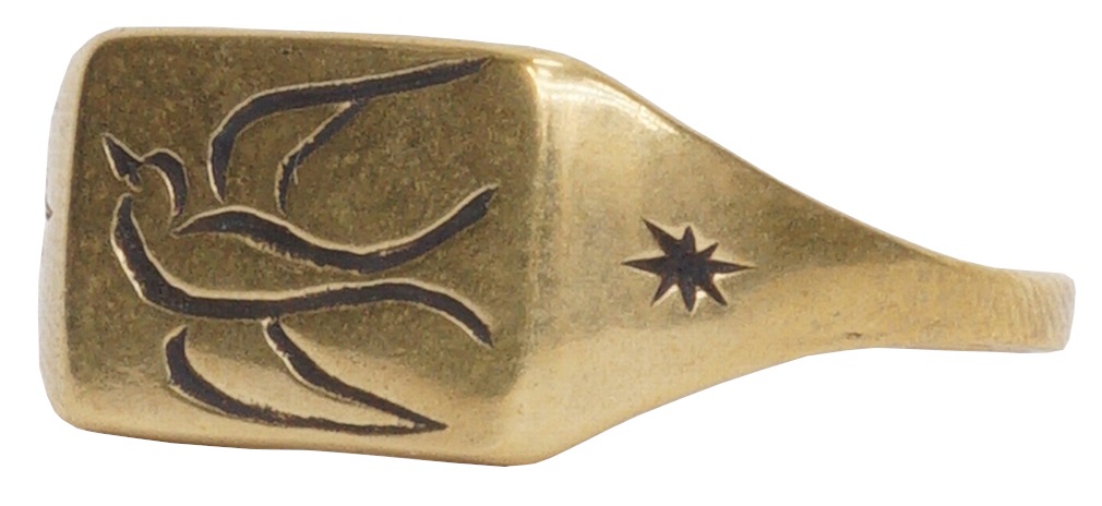 LHN Jewelry(���륨�������� ���奨�꡼) �ϥ�ɥᥤ�� ������� ��� ��� Small Swallow Signet Ring Brass