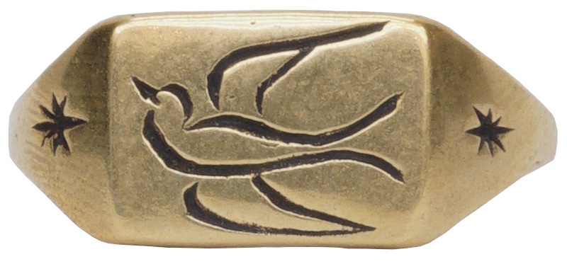 LHN Jewelry(���륨�������� ���奨�꡼) �ϥ�ɥᥤ�� ������� ��� ��� Small Swallow Signet Ring Brass