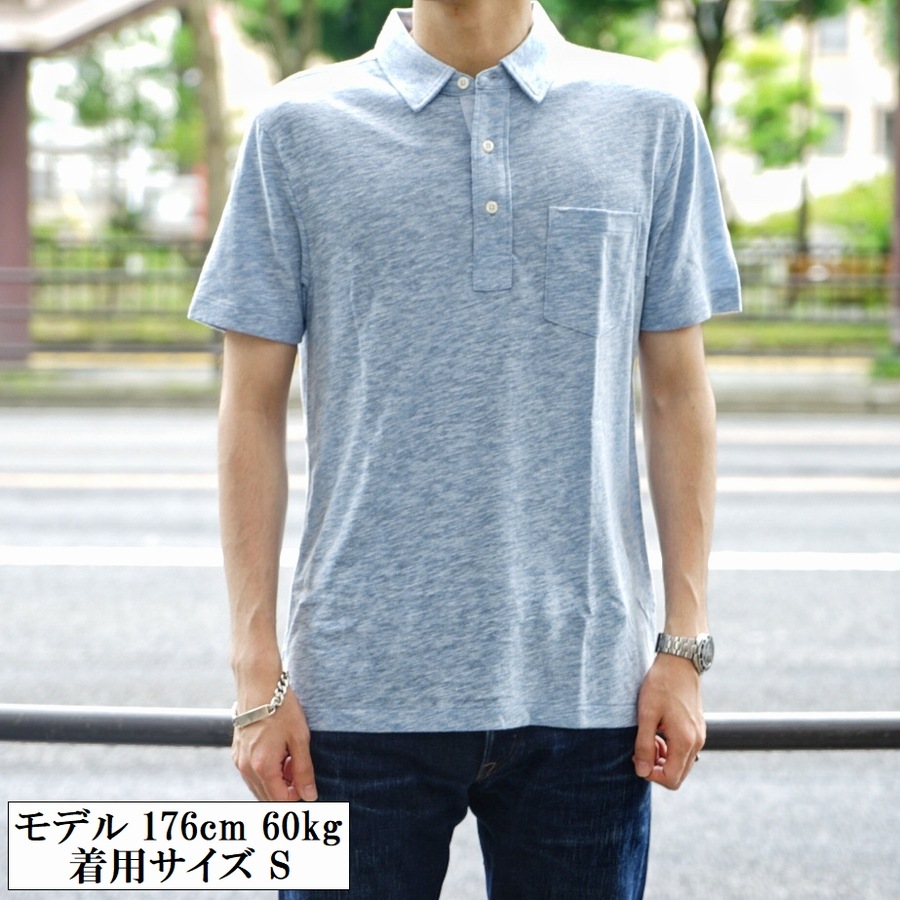 FAHERTY BRAND (եƥ ֥) Ⱦµ ݥ ߤ饤ȥ֥롼  Short Sleeve Heather Polo Faded Denim