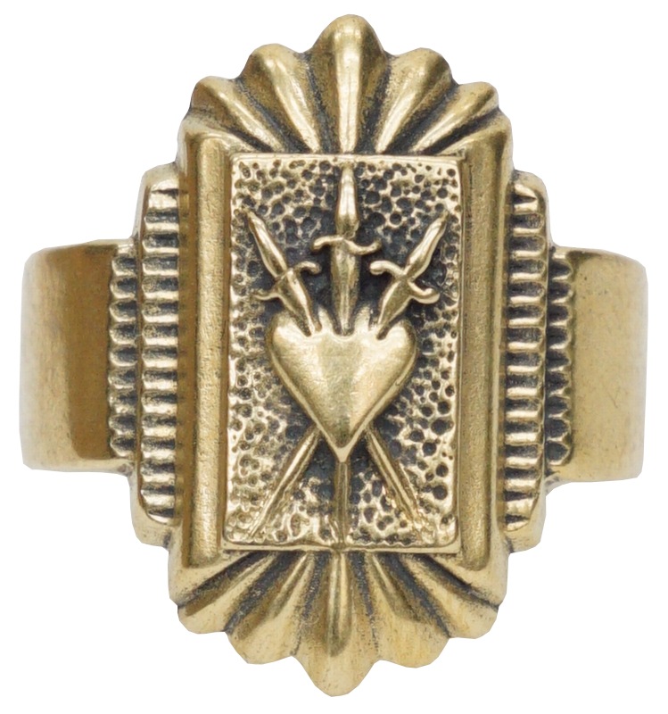 LHN Jewelry(���륨�������� ���奨�꡼) �ϥ�ɥᥤ�� Three of swords ��� �����å� �ϡ��� �� ��� ��� ��˥��å��� Brass Ring