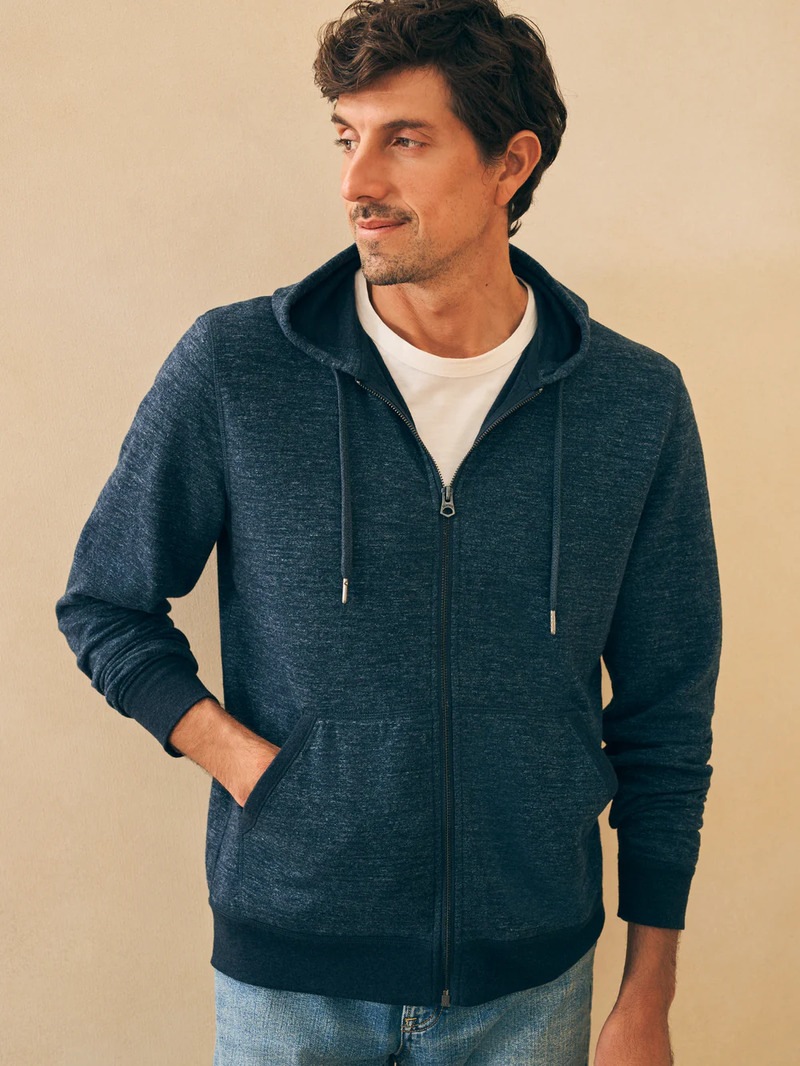 FAHERTY BRAND (եƥ ֥) ֥˥å ե른å աǥ ѡ ߤͥӡ  Double Knit Zip Hoodie Navy