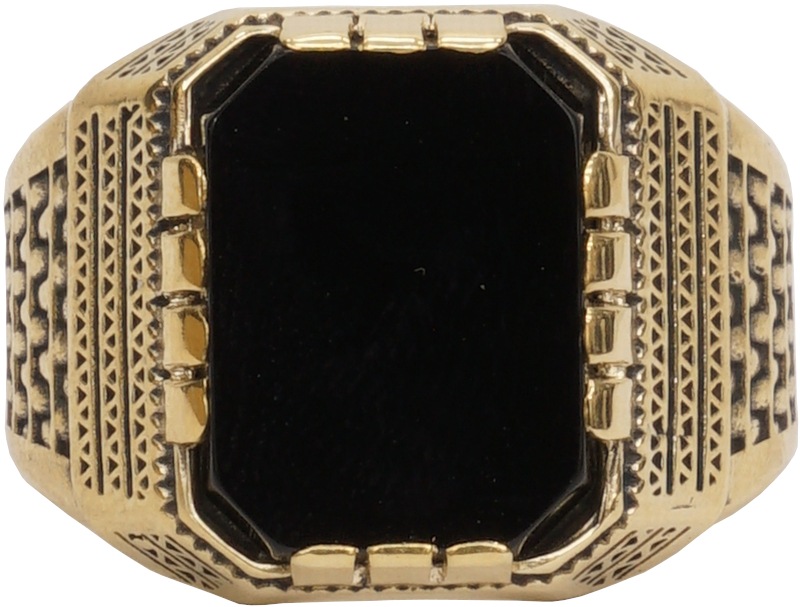 LHN Jewelry(륨 奨꡼) ꥫ ϥɥᥤ Aztec   x ˥  ˥å brass onyx ring