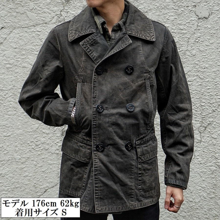 (���֥륢���륨��) RRL ���������� �����å��� �� �����Х� �ԡ������� ��� ���åȥ� �֥�å� Washed Canvas Pea Coat