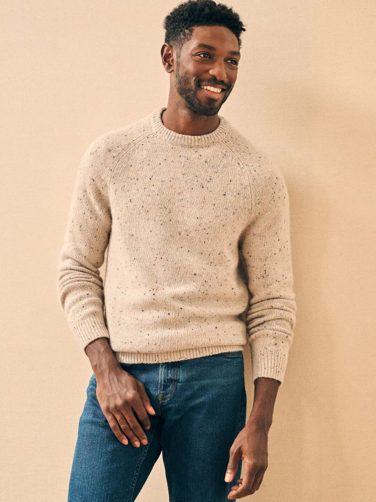 FAHERTY BRAND (եƥ ֥) ɥͥ  롼ͥå  ١ Donegal Wool Knit Dune