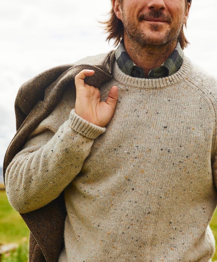 FAHERTY BRAND (եƥ ֥) ɥͥ  롼ͥå  ١ Donegal Wool Knit Dune