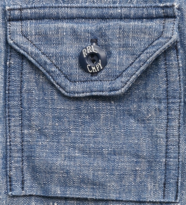 �ڰ��������ʡ�(���֥륢���륨��) RRL ���åȥ�֥��� �������� �֥롼 ��� Cotton-Blend Work Shirt