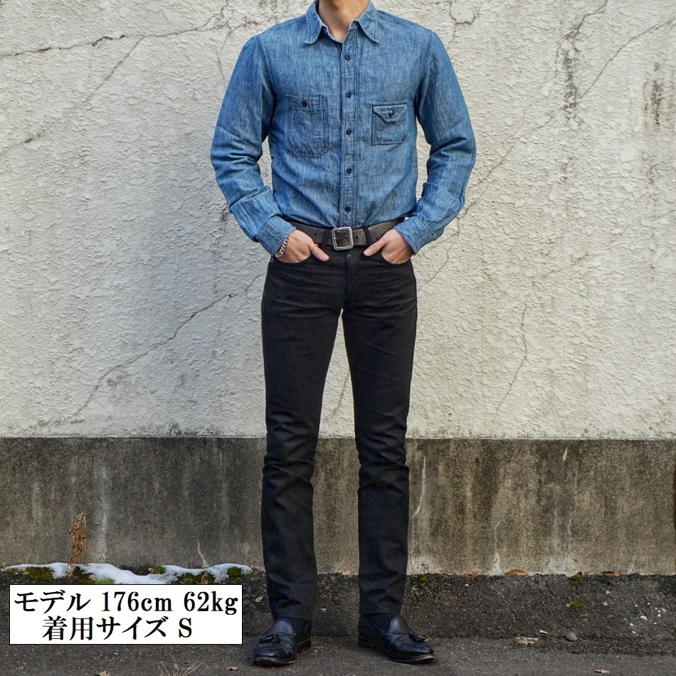 �ڰ��������ʡ�(���֥륢���륨��) RRL ���åȥ�֥��� �������� �֥롼 ��� Cotton-Blend Work Shirt