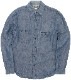 �ڰ��������ʡ�(���֥륢���륨��) RRL ���åȥ�֥��� �������� �֥롼 ��� Cotton-Blend Work Shirt