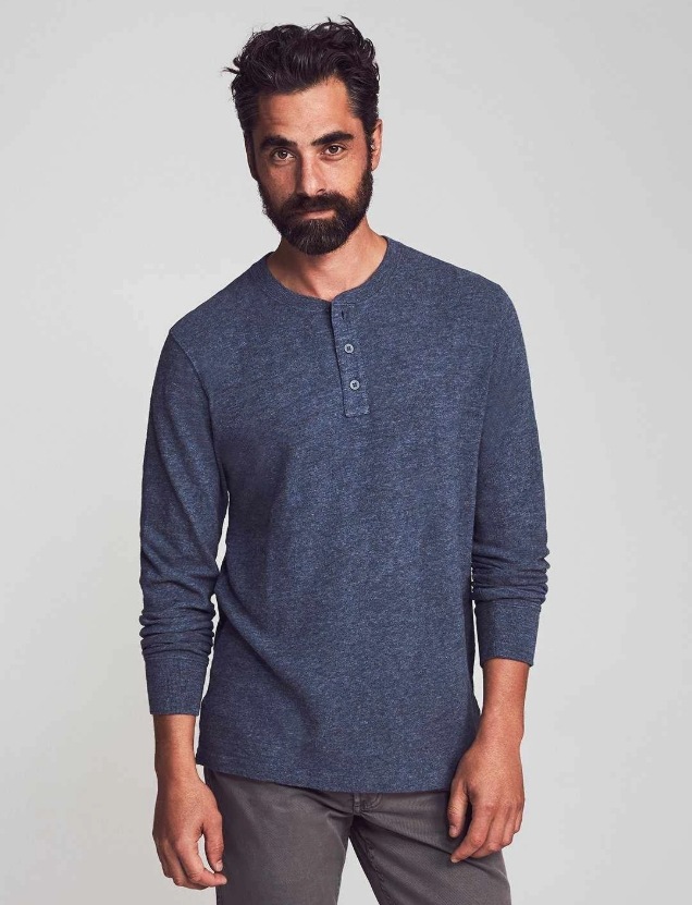 FAHERTY BRAND (�ե���ƥ� �֥���) ����ꥫ�����åȥ���� �إ�꡼ ���ߤ�ͥ��ӡ� ��� Slub Cotton Henley Navy Heather