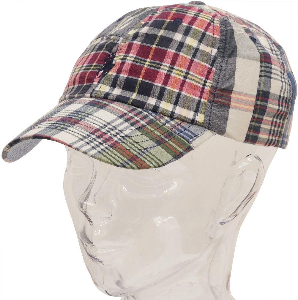 (���ե������) Ralph Lauren �ѥå���� �ޥɥ饹 �ܡ��� ����å� ˹�� ��� ��˥��å��� Patchwork Madras Ball Cap