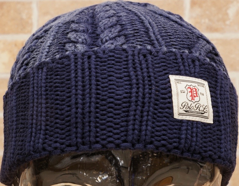 (���ե������) Ralph Lauren ������Ԥ� ���åȥ� �˥åȥ���å� ����ǥ��� Aran Knit Cotton Hat Indigo