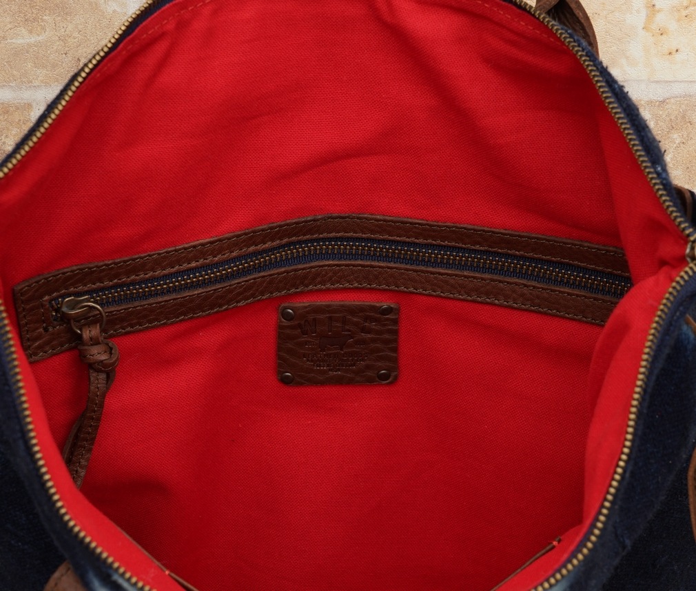 (Will Leather Goods) ������ �쥶�����å� ���եꥫ�� ����ǥ��� �ȡ��� �Хå� No.2 Indigo North South Tote