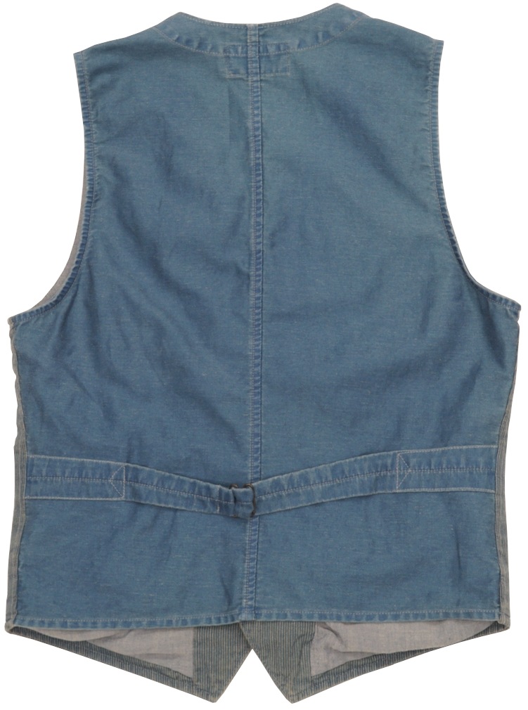 (���֥륢���륨��) RRL ����ǥ��� ���ȥ饤�� �� ���åȥ� �٥��� �������� ��� Indigo Striped Cotton Vest