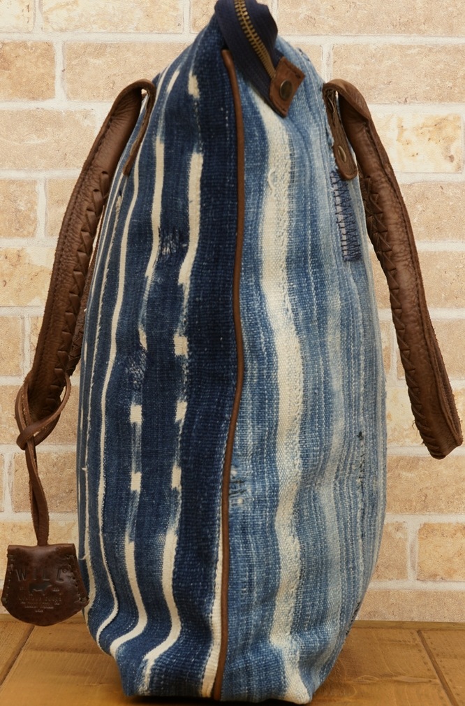 (Will Leather Goods) ������ �쥶�����å� ���եꥫ�� ����ǥ��� �ȡ��� �Хå� No.3 ���ƥå� Indigo North South Tote