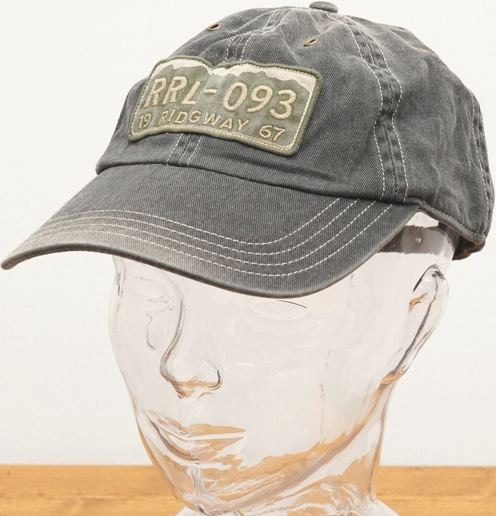 ダブルアールエル) RRL ロゴ ワッペン キャップ ウォッシュドブラック