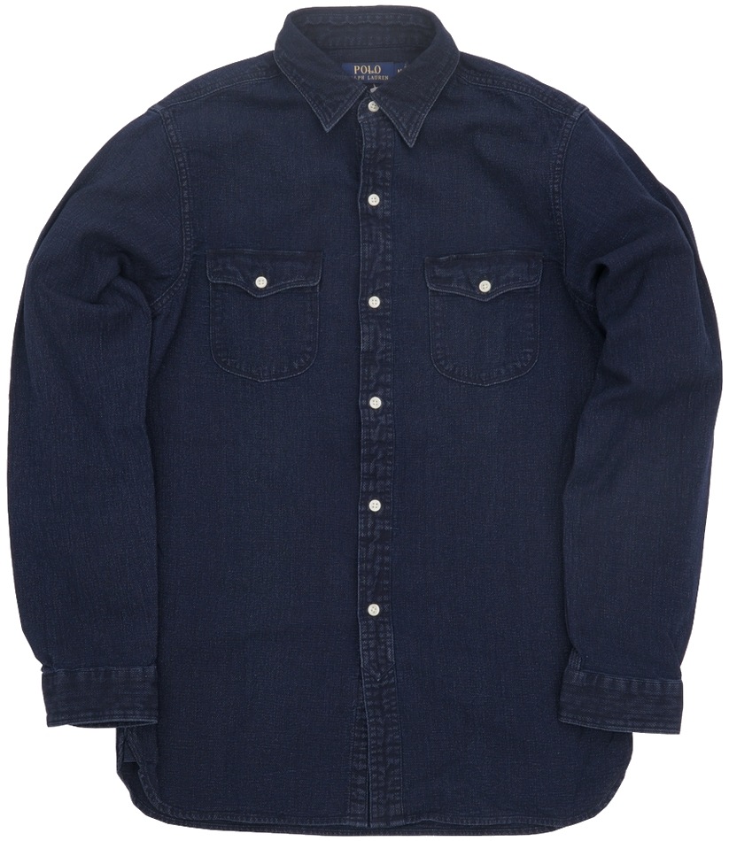 現行品 良品 RALPH LAUREN S コットンシャツ INDIGO Indigo