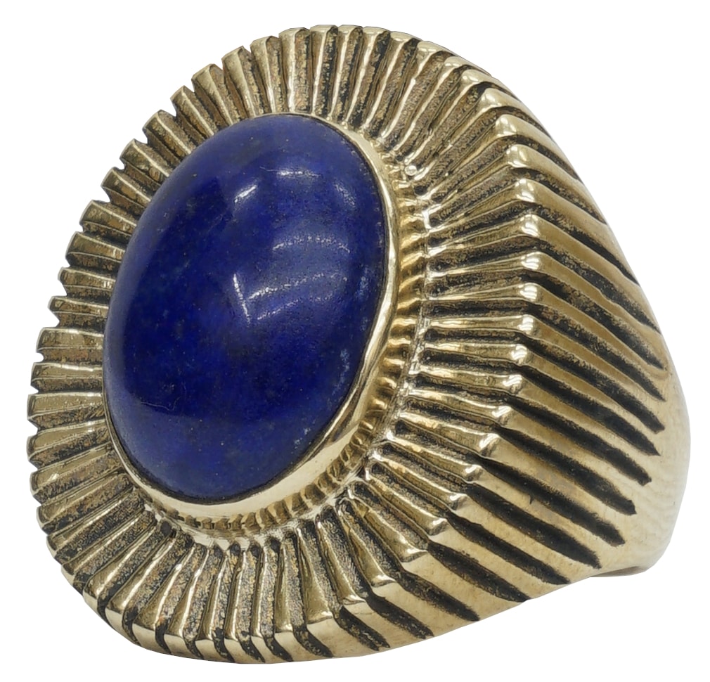 LHN Jewelry(���륨�������� ���奨�꡼) �ƹ��� �ϥ�ɥᥤ�� Byron ��� ��� x ��ԥ� ��� ��˥��å��� Brass Lapis ring