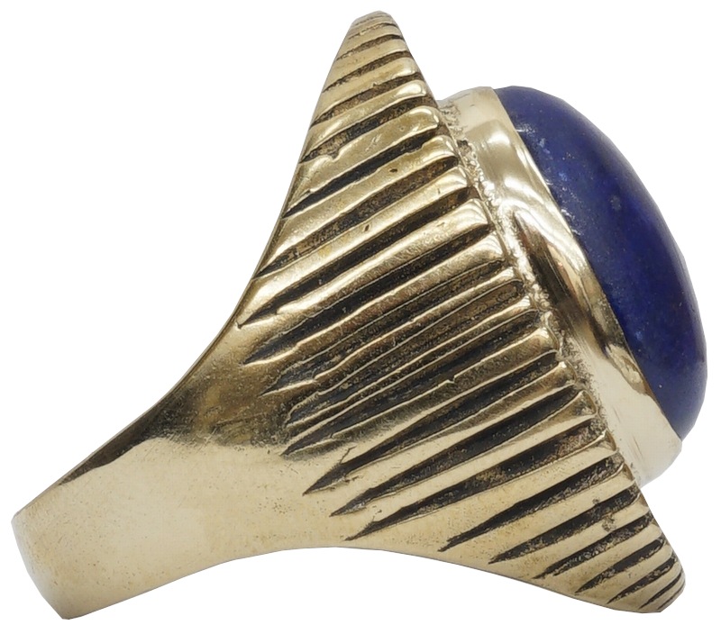 LHN Jewelry(���륨�������� ���奨�꡼) �ƹ��� �ϥ�ɥᥤ�� Byron ��� ��� x ��ԥ� ��� ��˥��å��� Brass Lapis ring