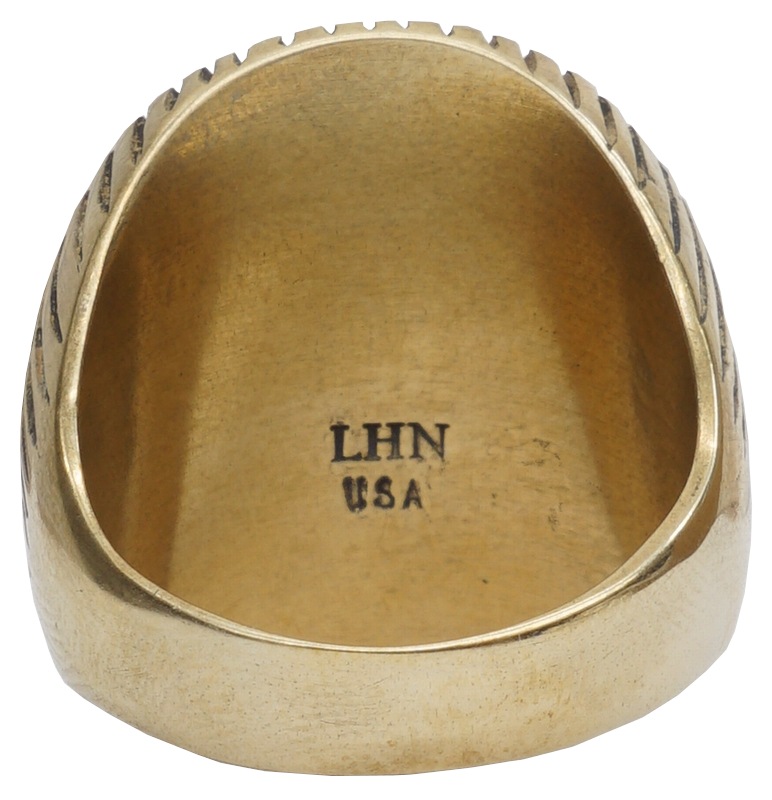 LHN Jewelry(���륨�������� ���奨�꡼) �ƹ��� �ϥ�ɥᥤ�� Byron ��� ��� x ��ԥ� ��� ��˥��å��� Brass Lapis ring