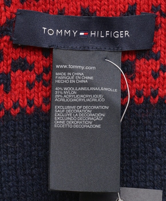 (�ȥߡ��ҥ�ե�����) TOMMY HILFIGER �֥��ɥ��� �ɽ� �Υ�ǥ��å��� �ͥ��ӡ� �ޥե顼 Nordic scarf