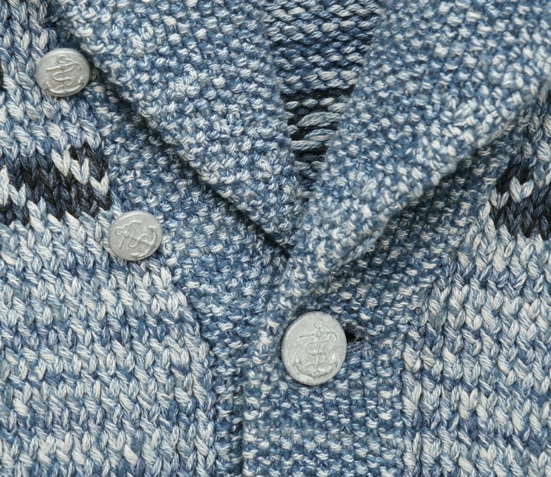 (���֥륢���륨��) RRL ���Ԥ� �ϥ�ɥ˥å� ���硼�륫�顼 �����ǥ����� ����ǥ��� �������� ��� Hand Knit Indigo Cardigan