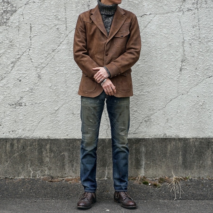 (���֥륢���륨��) RRL ��ե����� ���������� ������ �쥶�� ���ݡ��ĥ����� �֥饦�� ��� Roughout Suede Sportcoat