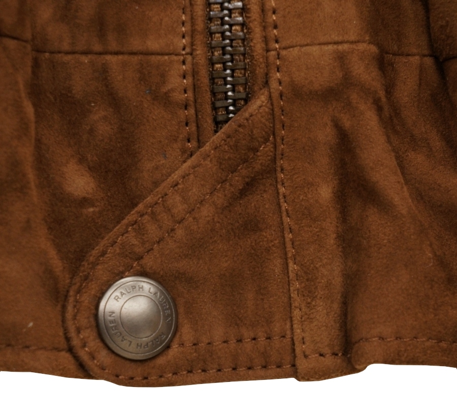 (���ե������) Ralph Lauren ������ ���������� �ܥ�С����㥱�å� �쥶�� ��� Suede Bomber Jacket