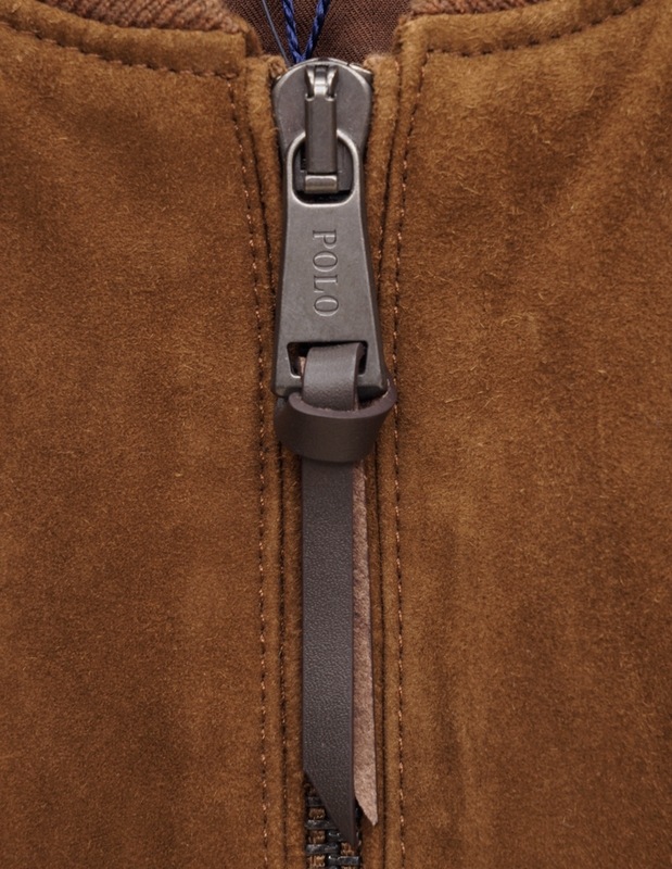 (���ե������) Ralph Lauren ������ ���������� �ܥ�С����㥱�å� �쥶�� ��� Suede Bomber Jacket