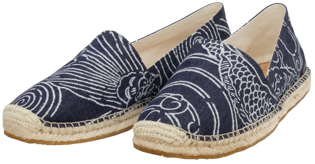 (ダブルアールエル) RRL インディゴ ツイル エスパドリーユ 本藍染め ハワイアンプリント メンズ Indigo Twill  Espadrille--GARYU- ラルフローレン・RRL通販サイト