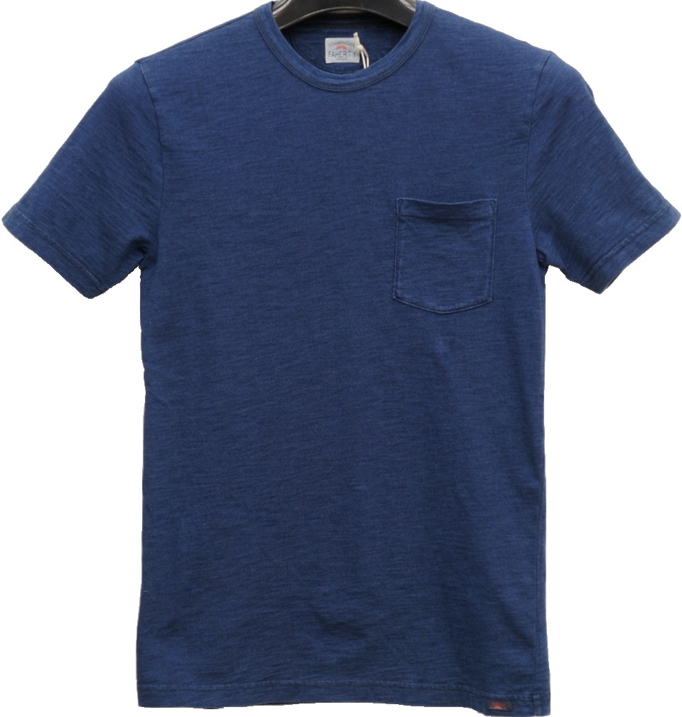 FAHERTY BRAND (ファリティ ブランド) 本藍染め インディゴ ポケット Tシャツ ダークウォッシュ メンズ--GARYU- ラルフローレン・RRL通販サイト FAHERTY BRAND (ファリティ ブランド) 本藍染め インディゴ ポケット Tシャツ ダークウォッシュ メンズ--GARYU- ラルフローレン・RRL通販サイト