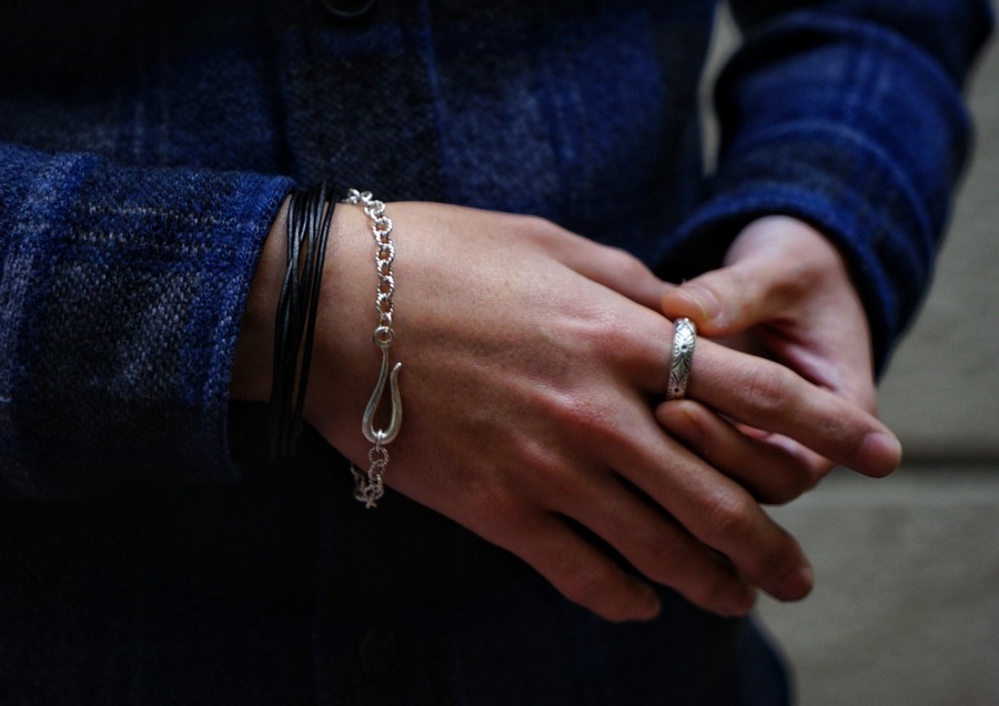 LHN Jewelry(���륨�������� ���奨�꡼) ����ꥫ�� �ϥ�ɥᥤ�� ��������󥰥���С� Hook & Rope �������� �֥쥹��å� ��� ��ǥ����� silver