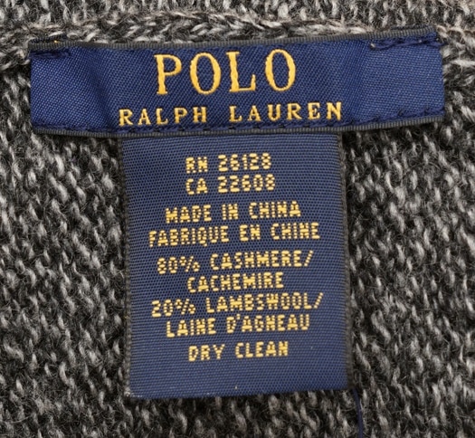 (���ե������) Ralph Lauren �ǹ�� �����ߥ� �֥��� �˥åȥ���å� ���ߤꥰ�졼 Lightweight Cashmere Blend Hat