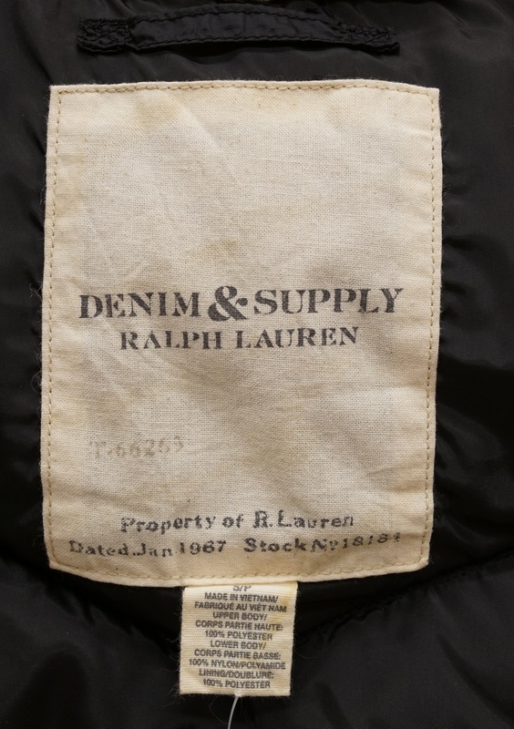 ���ե������ Denim&Supply �ǥ˥�����ץ饤 ��åץ��ȥå� ������٥��� ��� �֥�å� Ripstop Down Vest Black