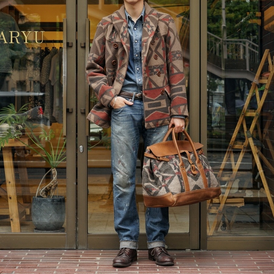 (���֥륢���륨��) RRL ���Ԥ� �����ꥢ��쥶�� x �ͥ��ƥ��� �饰 �Хå� Handwoven Rug Pecos Duffel
