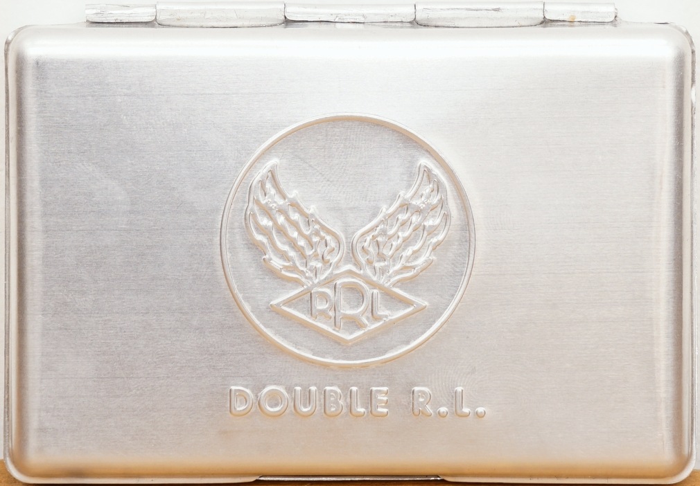 美品◎RALPH LAUREN アクセサリーケース シルバー 円型 保存箱付き ダブルアールエル) RRL メタル カードケーズ シルバー Metal Card Case