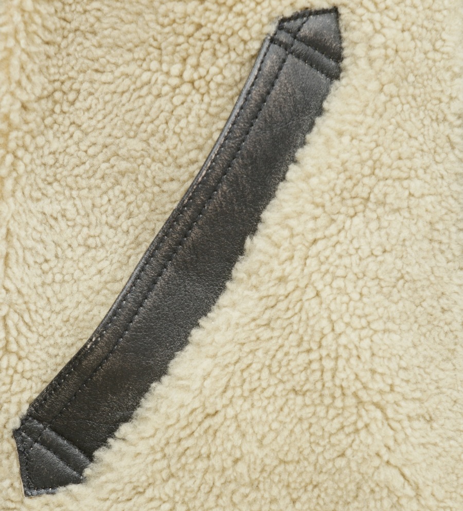 (���֥륢���륨��) RRL Virgil ������� �쥶�� ��� ���㥱�å� ������� �֥�å� ��� Shearling Leather Moto Jacket