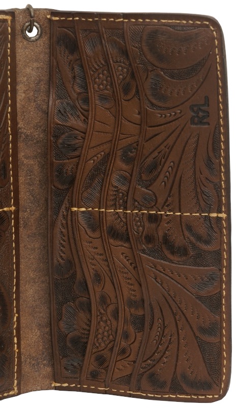 (���֥륢���륨��) RRL �ϥ�ɥġ���� �쥶�� ������å� Ĺ���� Hand-Tooled Leater Wallet