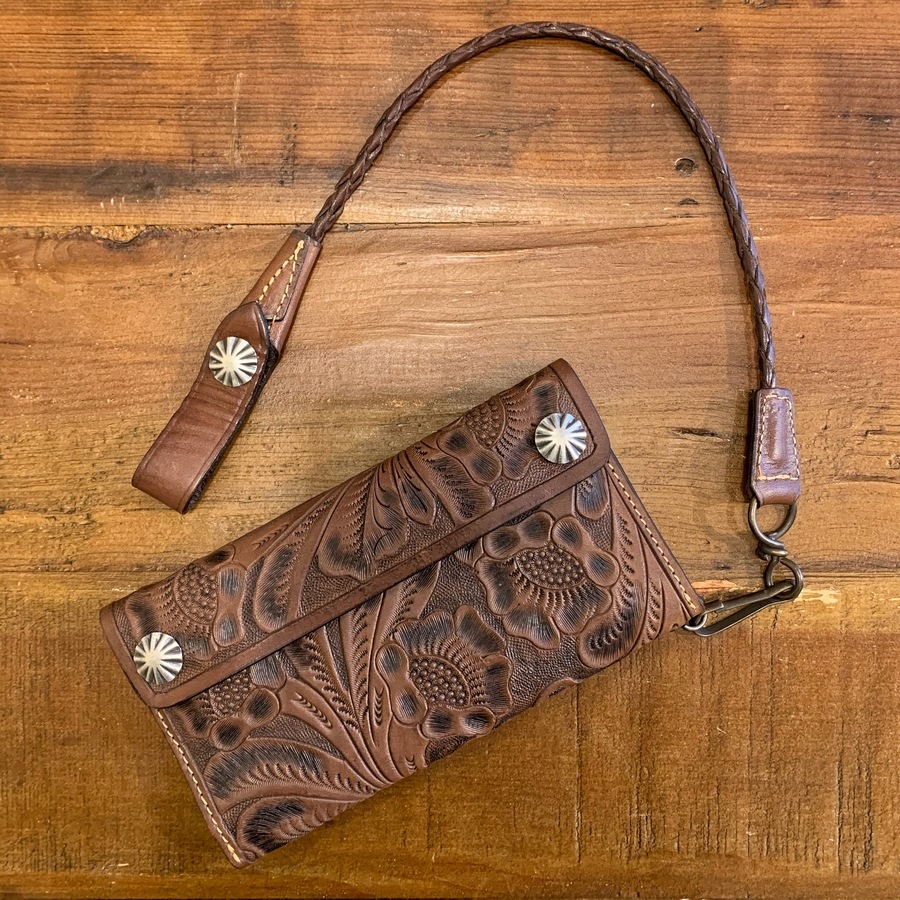 (���֥륢���륨��) RRL �ϥ�ɥġ���� �쥶�� ������å� Ĺ���� Hand-Tooled Leater Wallet