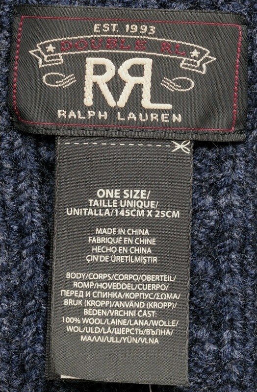 (���֥륢���륨��) RRL ���� ������ ������Ԥ� �ޥե顼 �������� �ͥ��ӡ� Aran-Knit Scarf Navy