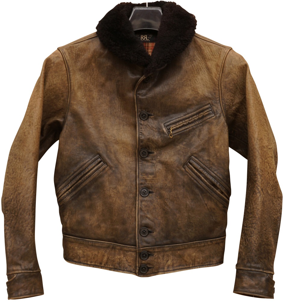 ダブルアールエル) RRL イタリア産 ラム毛皮 レザー ジャケット メンズ