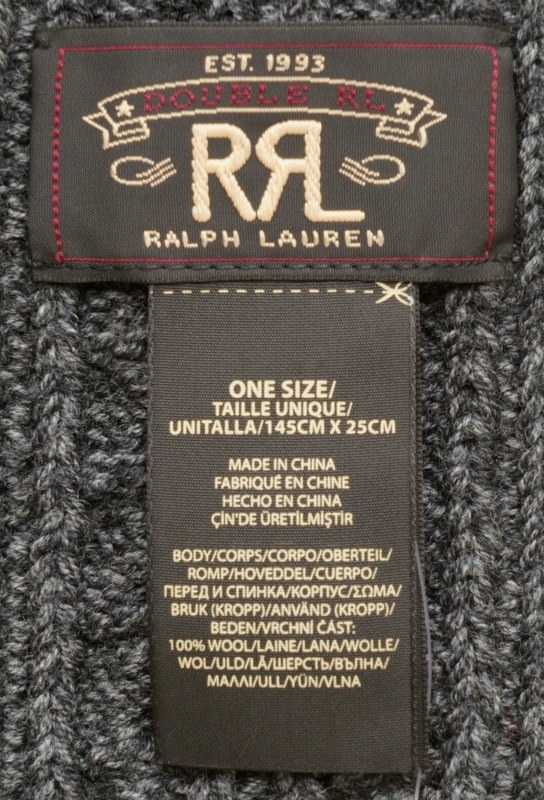 (���֥륢���륨��) RRL ���� ������ ������Ԥ� �ޥե顼 �������� ���㥳���� Aran-Knit Scarf Navy