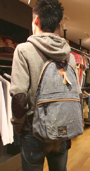 ���� DENIM&SUPPLY �ǥ˥�&���ץ饤 ���ƥ󥷥� �ץ��� �����֥졼 �쥶�� �Хå��ѥå�